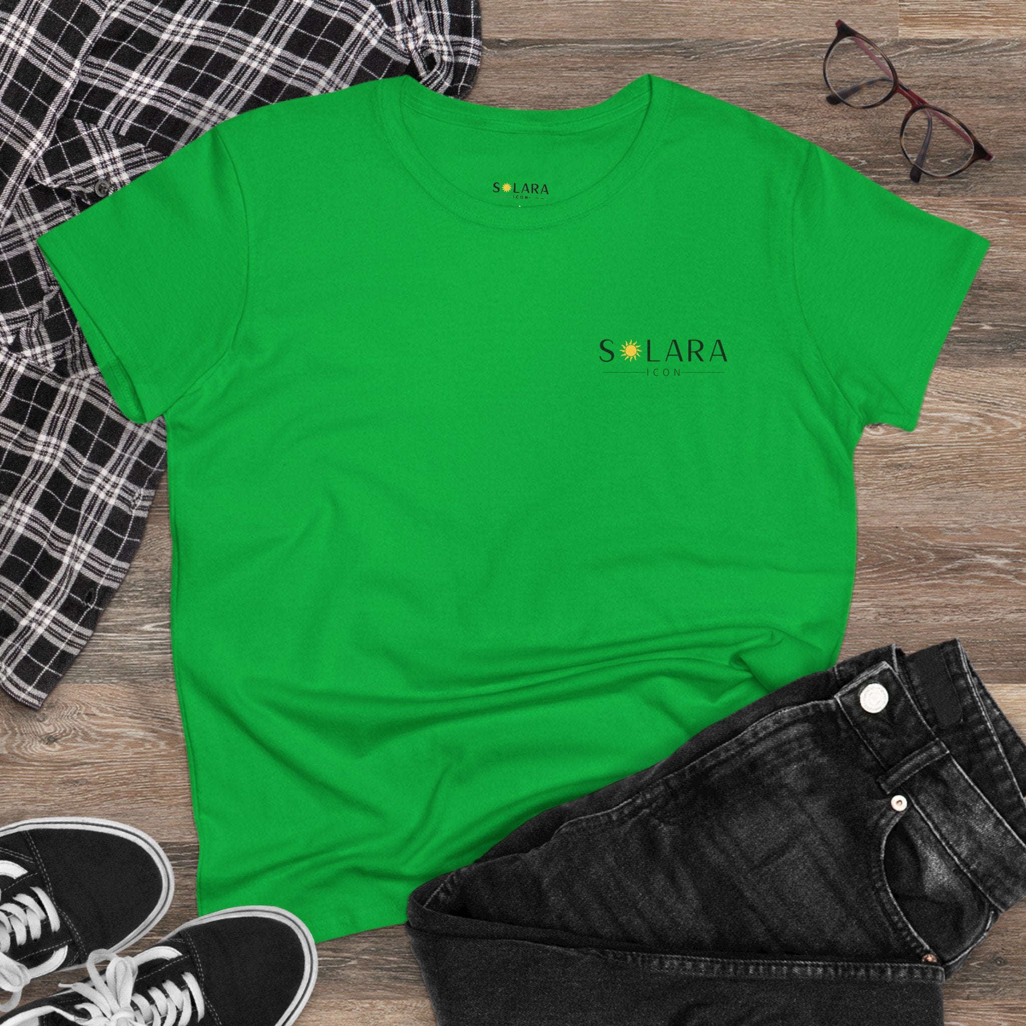Solar Inspired Women's Midweight Cotton Tee, Casual Tee,Gift for Her, Everyday Wear,