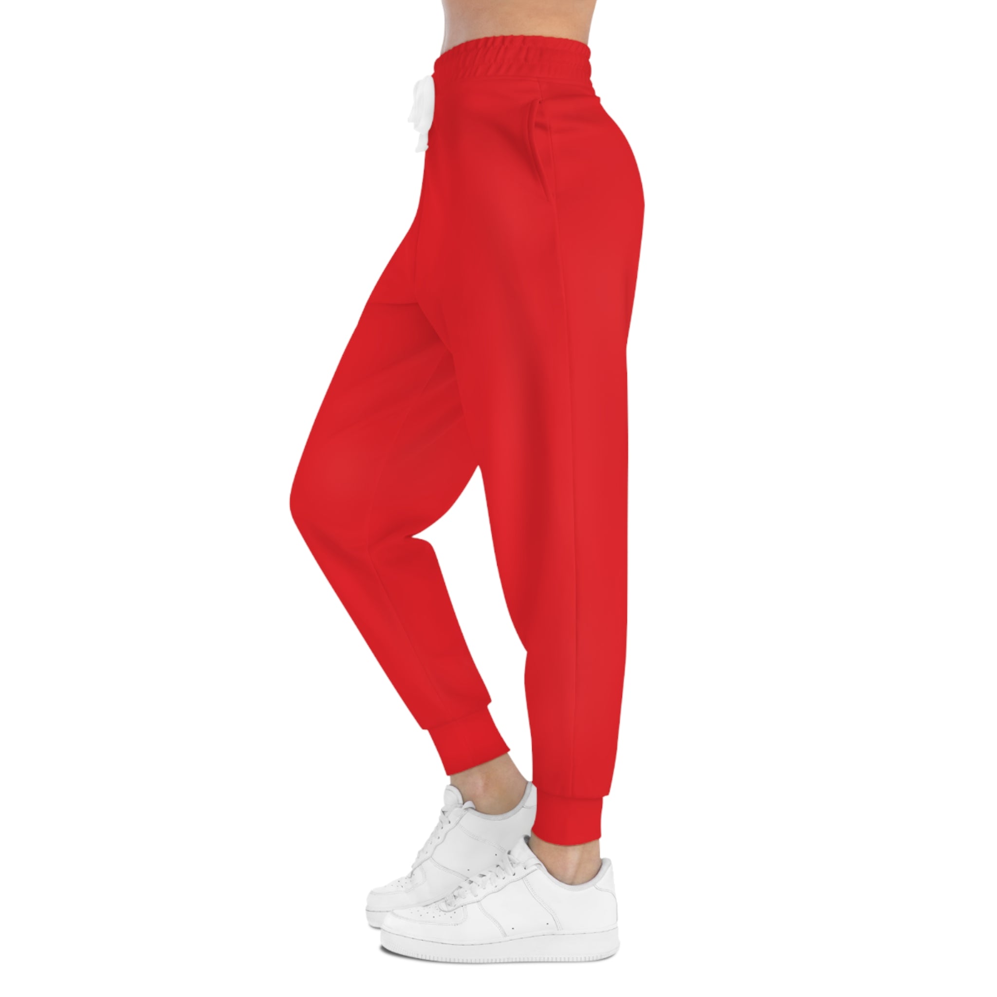 Solara Icon-Bold Red Athletic Joggers, Unisex Activewear, Fitness Apparel, Casual Lounge Pants,