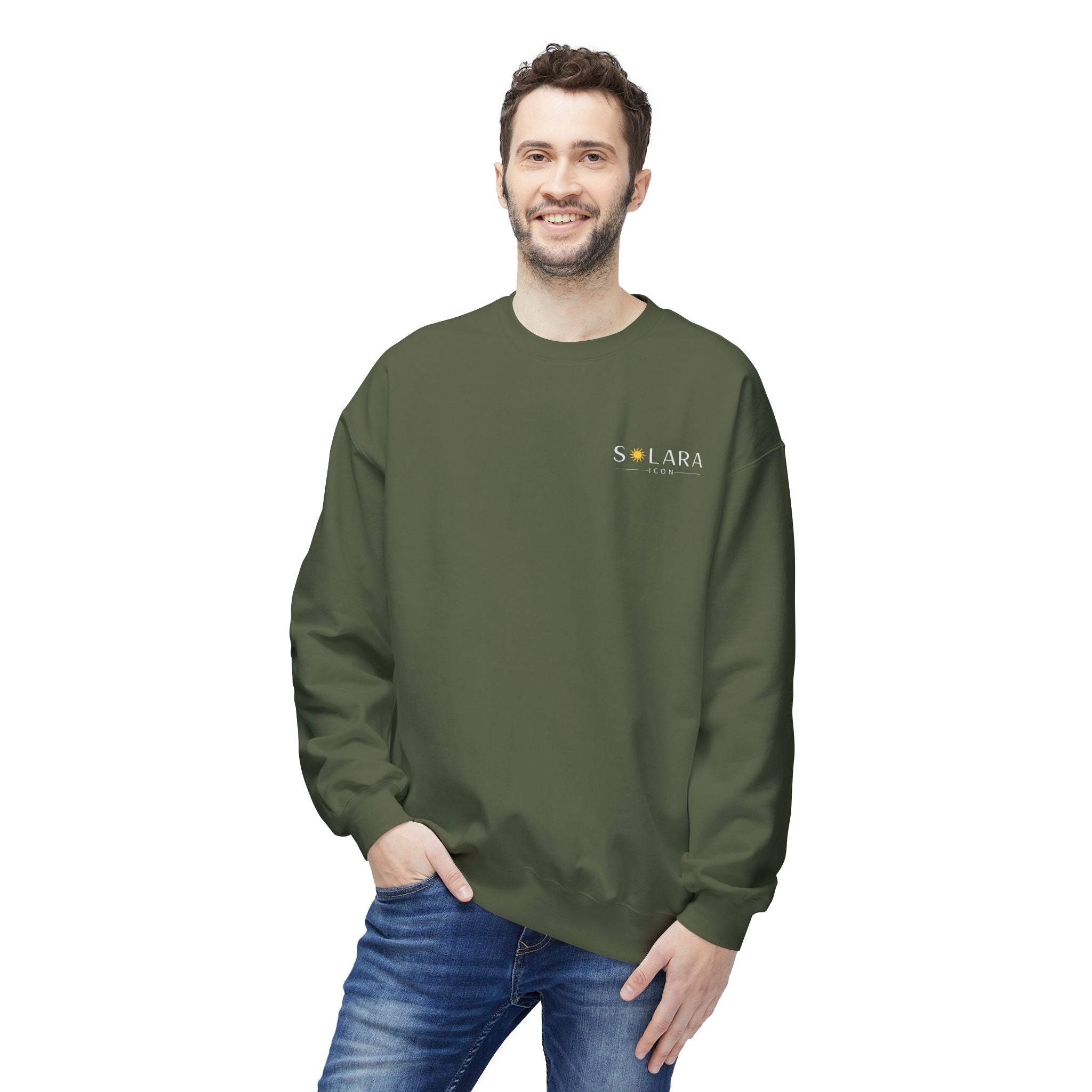 Solara Icon-Cozy Unisex Fleece Sweatshirt | Perfect for Casual Days, Gifts for Friends, to Wear on Holidays,