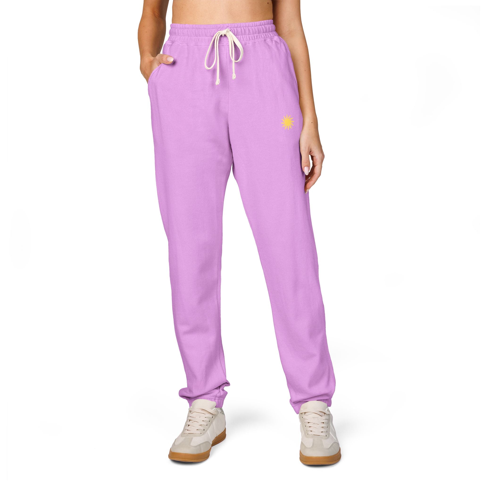Sunshine Unisex Garment-Dyed Fleece Sweatpants | Cozy Loungewear, Comfy Pants, Casual Outfits, Gift for Her,