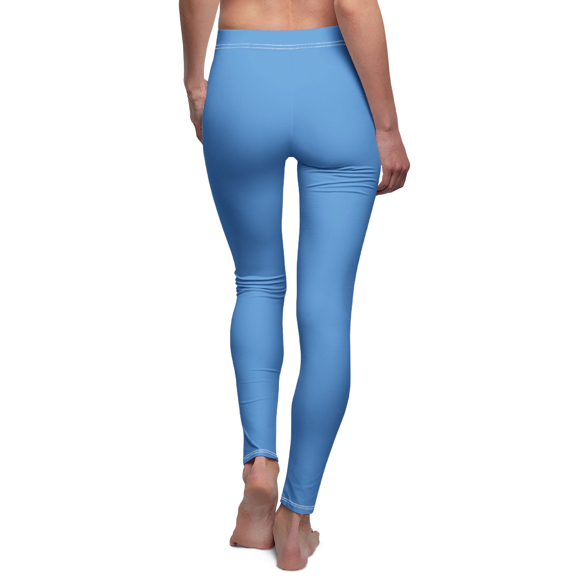 Solara Icon-Blue Mid-Rise Leggings for Yoga and Casual Wear, Comfortable Activewear, Women's Fitness Leggings,