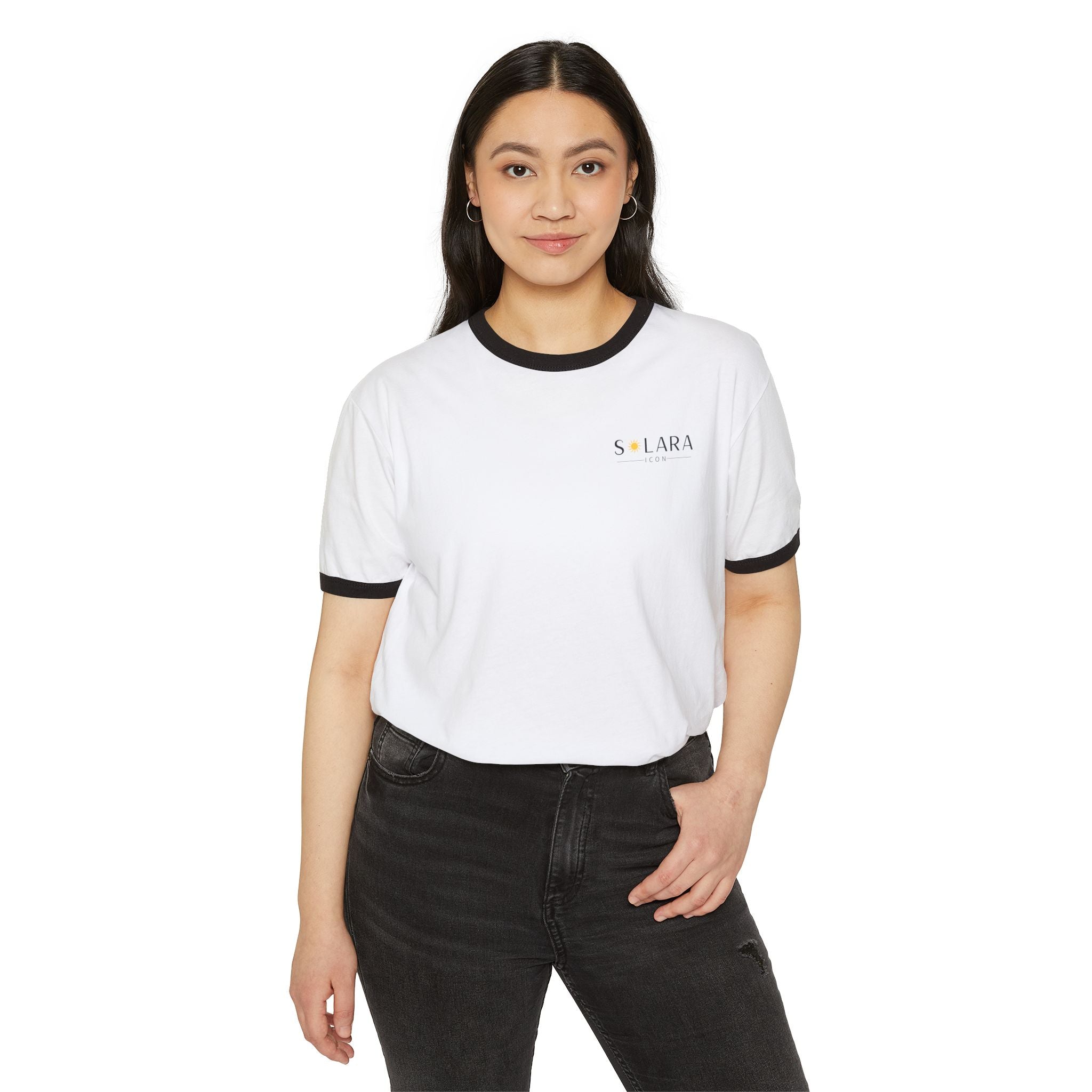 Solara Icon-Vintage Style Unisex Ringer T-Shirt - Casual Apparel for Everyday Wear, Gift for Birthdays, Summer Outings,