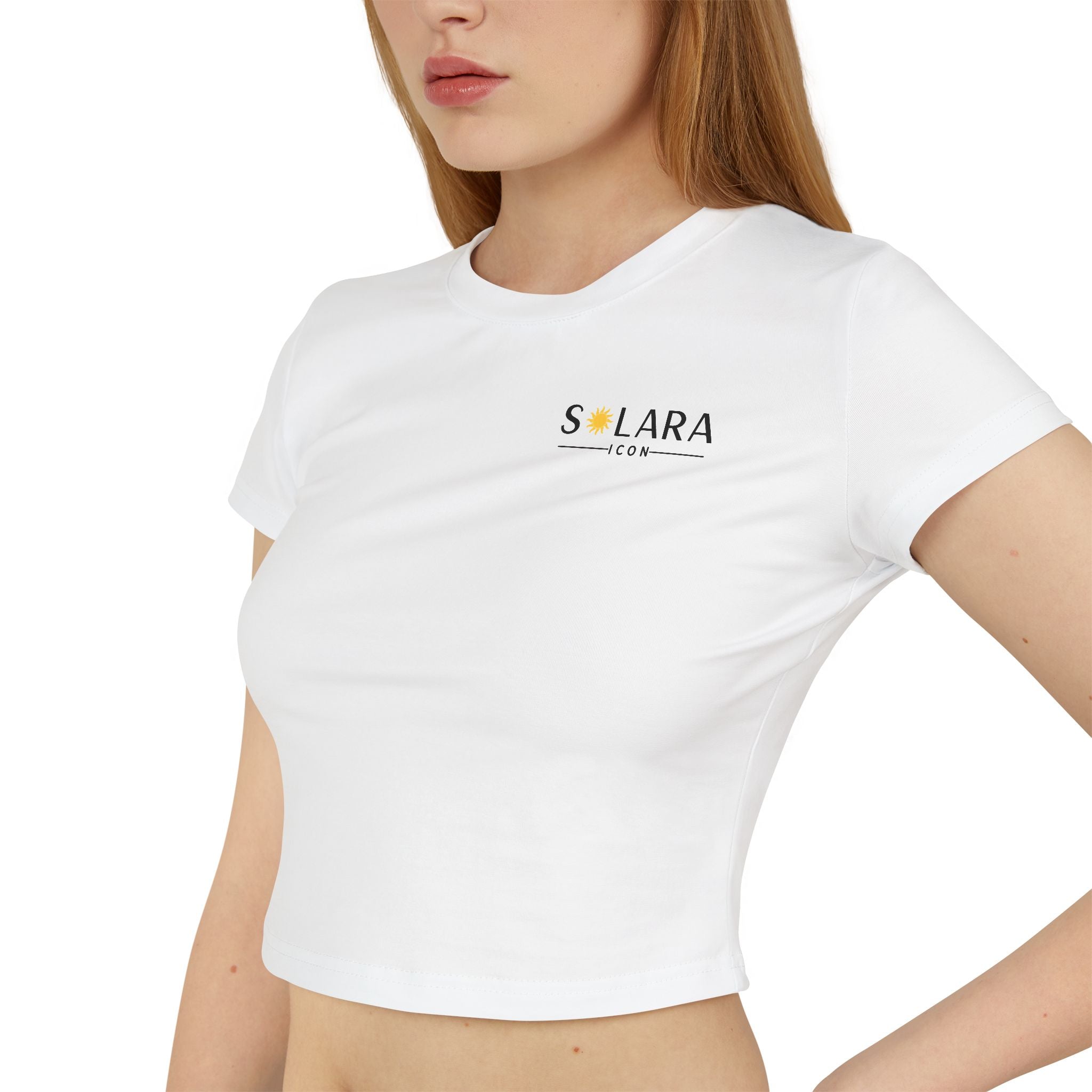 Solar Graphic Women's Baby Tee, Cute Crop Top for Summer, Casual Outfit, Gift for Her, Comfortable Everyday Wear