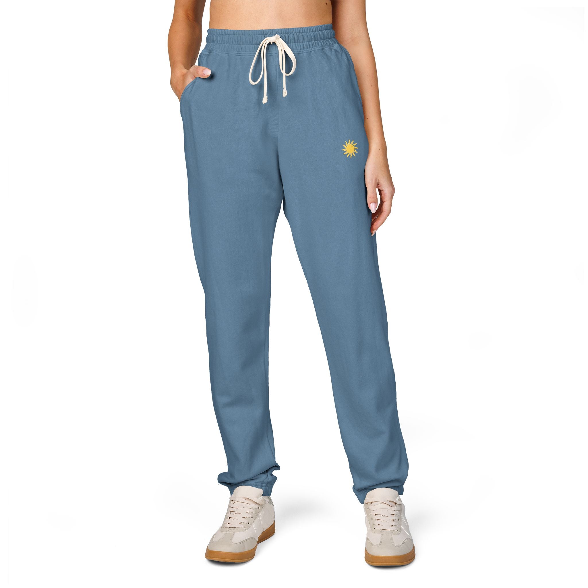 Sunshine Unisex Garment-Dyed Fleece Sweatpants | Cozy Loungewear, Comfy Pants, Casual Outfits, Gift for Her,