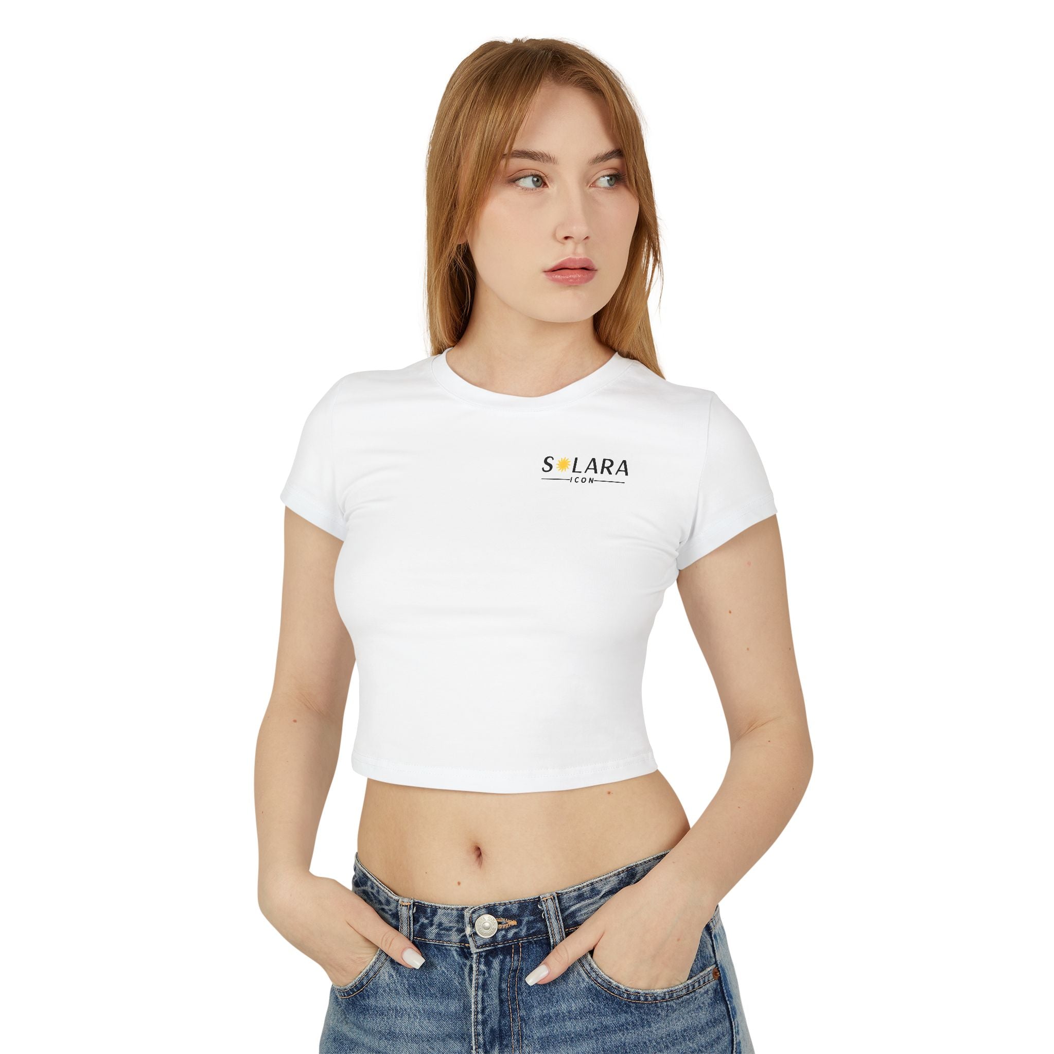 Solar Graphic Women's Baby Tee, Cute Crop Top for Summer, Casual Outfit, Gift for Her, Comfortable Everyday Wear