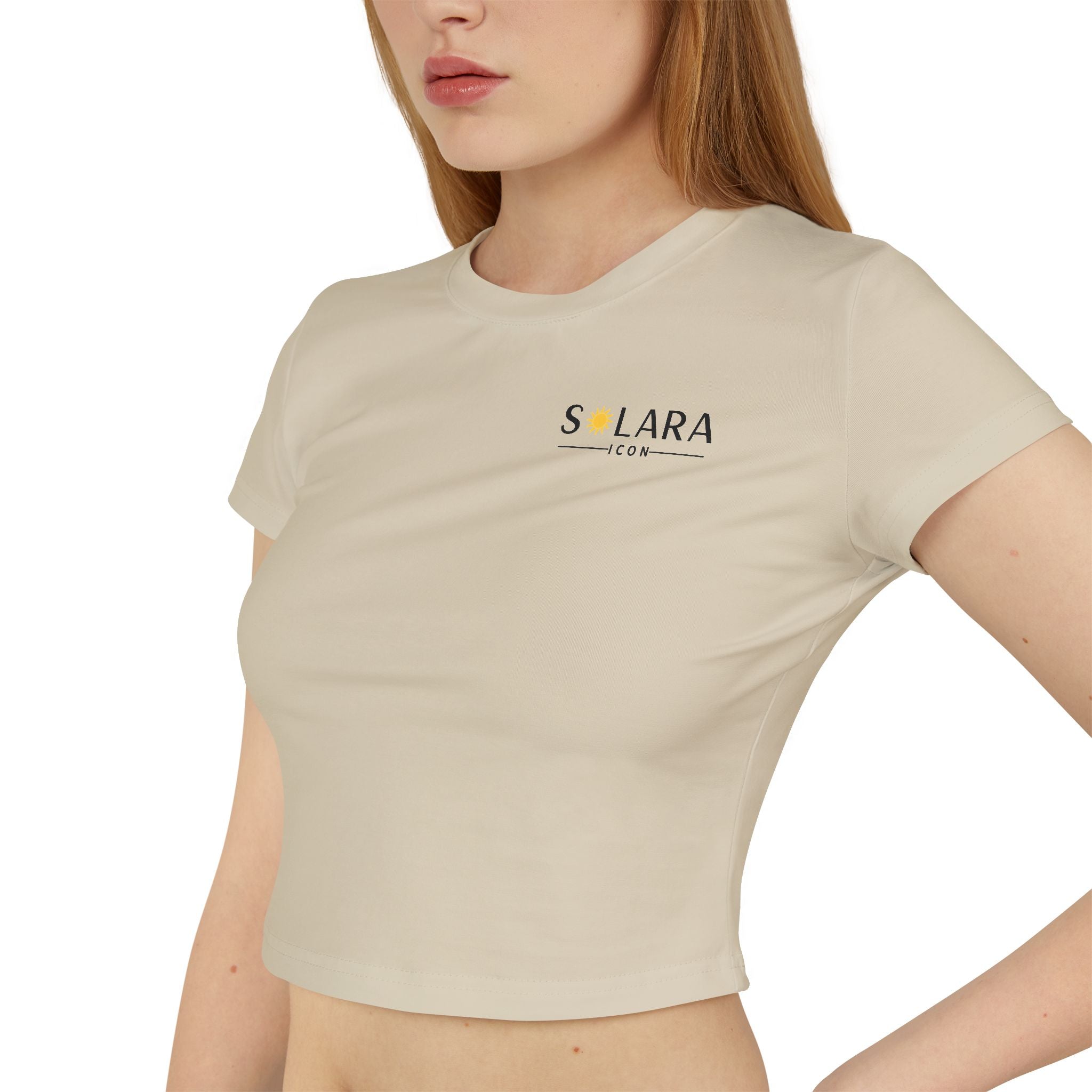 Solar Graphic Women's Baby Tee, Cute Crop Top for Summer, Casual Outfit, Gift for Her, Comfortable Everyday Wear