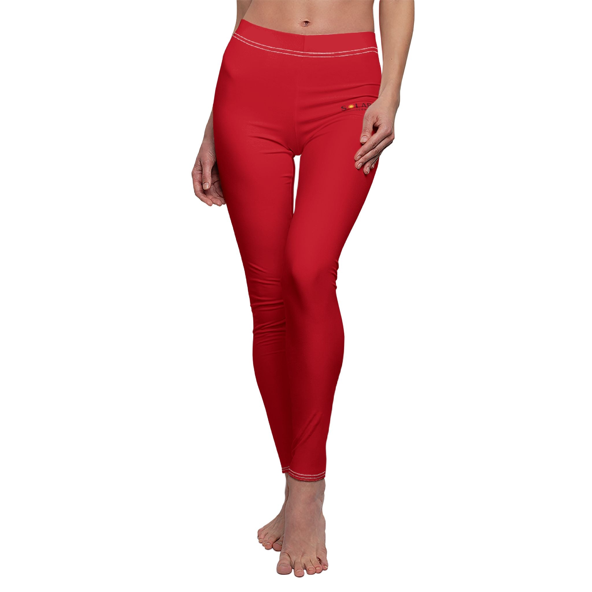 Solara Icon-Vibrant Red Women's Leggings | Yoga, Fitness, Casual Wear, Workout, Athleisure