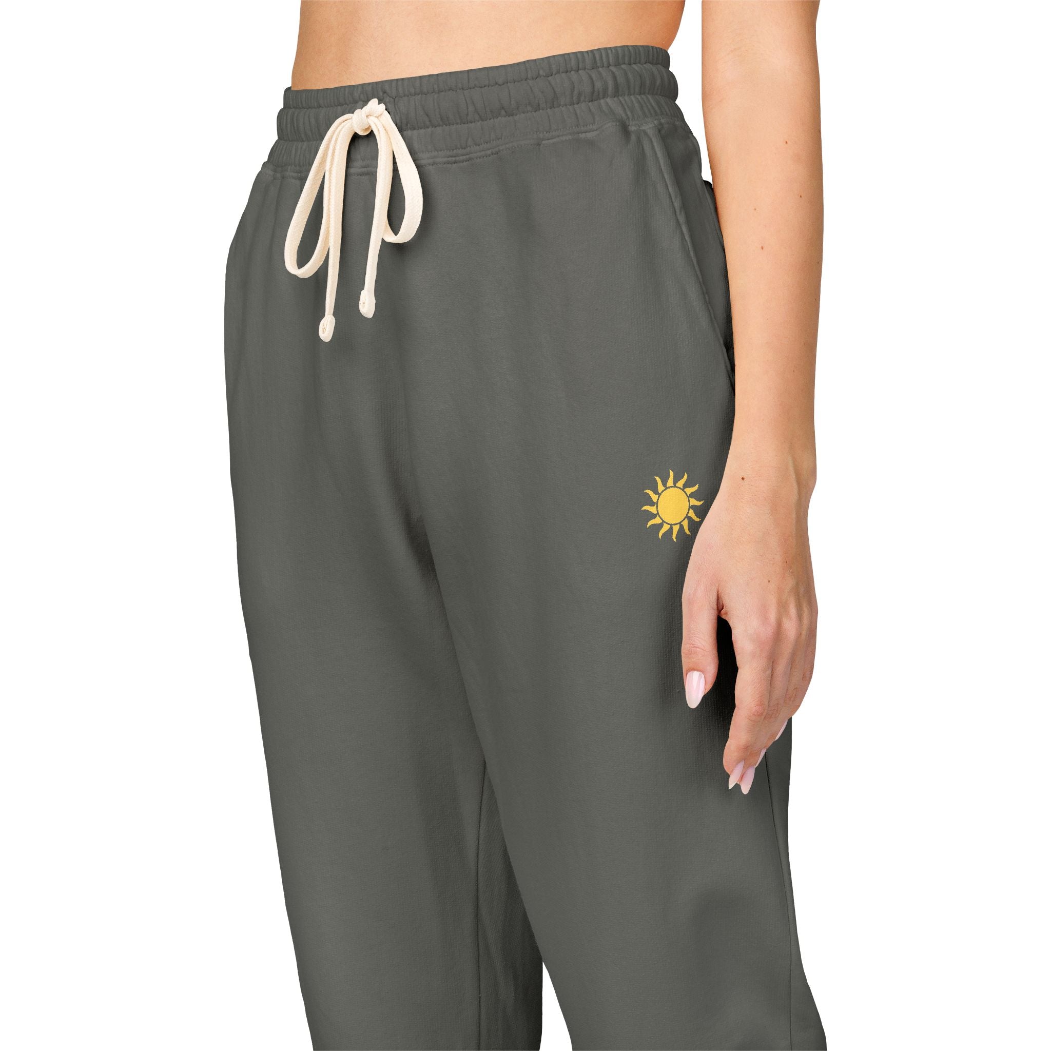 Sunshine Unisex Garment-Dyed Fleece Sweatpants | Cozy Loungewear, Comfy Pants, Casual Outfits, Gift for Her,