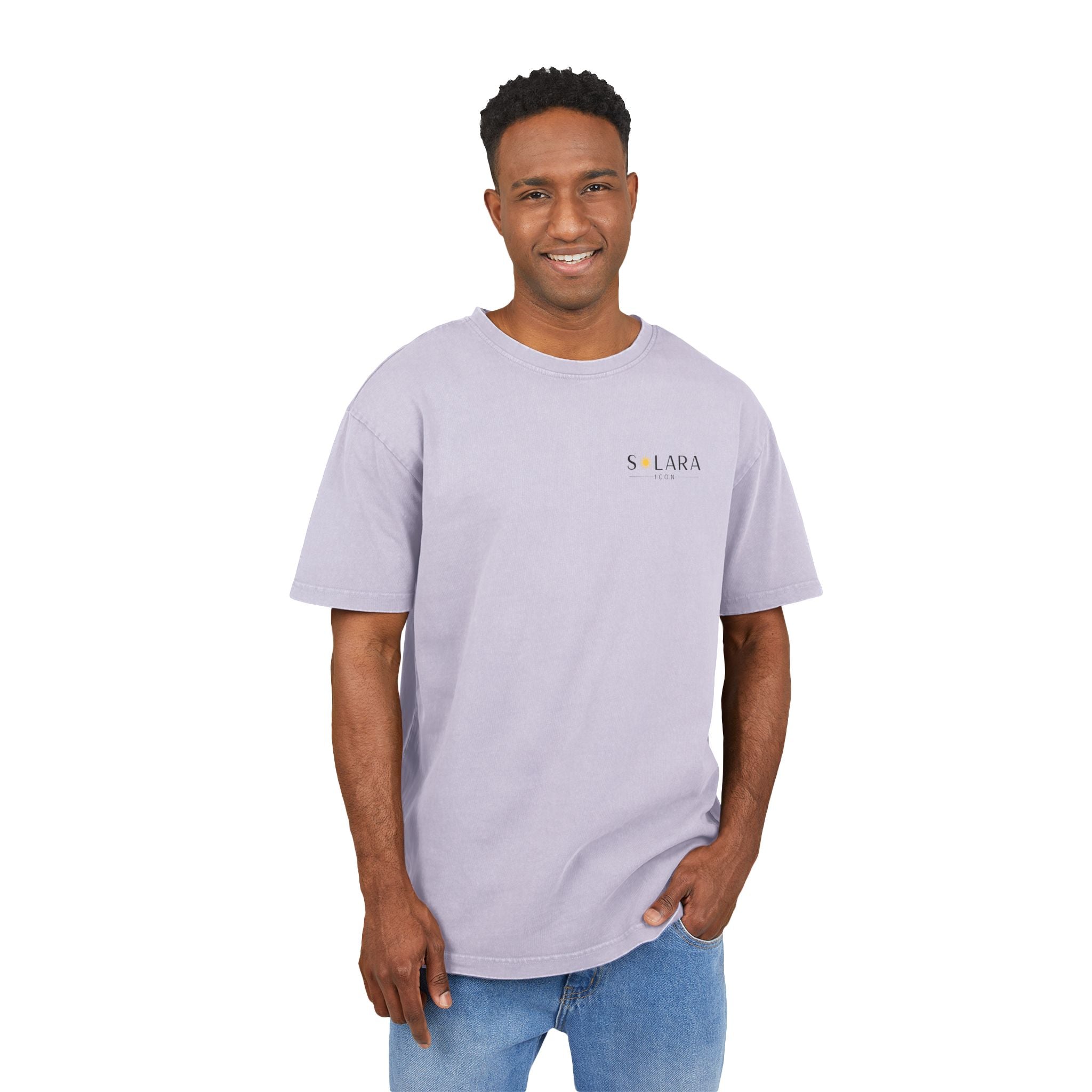 Solara Icon-Men's Acid Wash Oversized Tee, Retro Fashion Shirt, Casual Summer Top