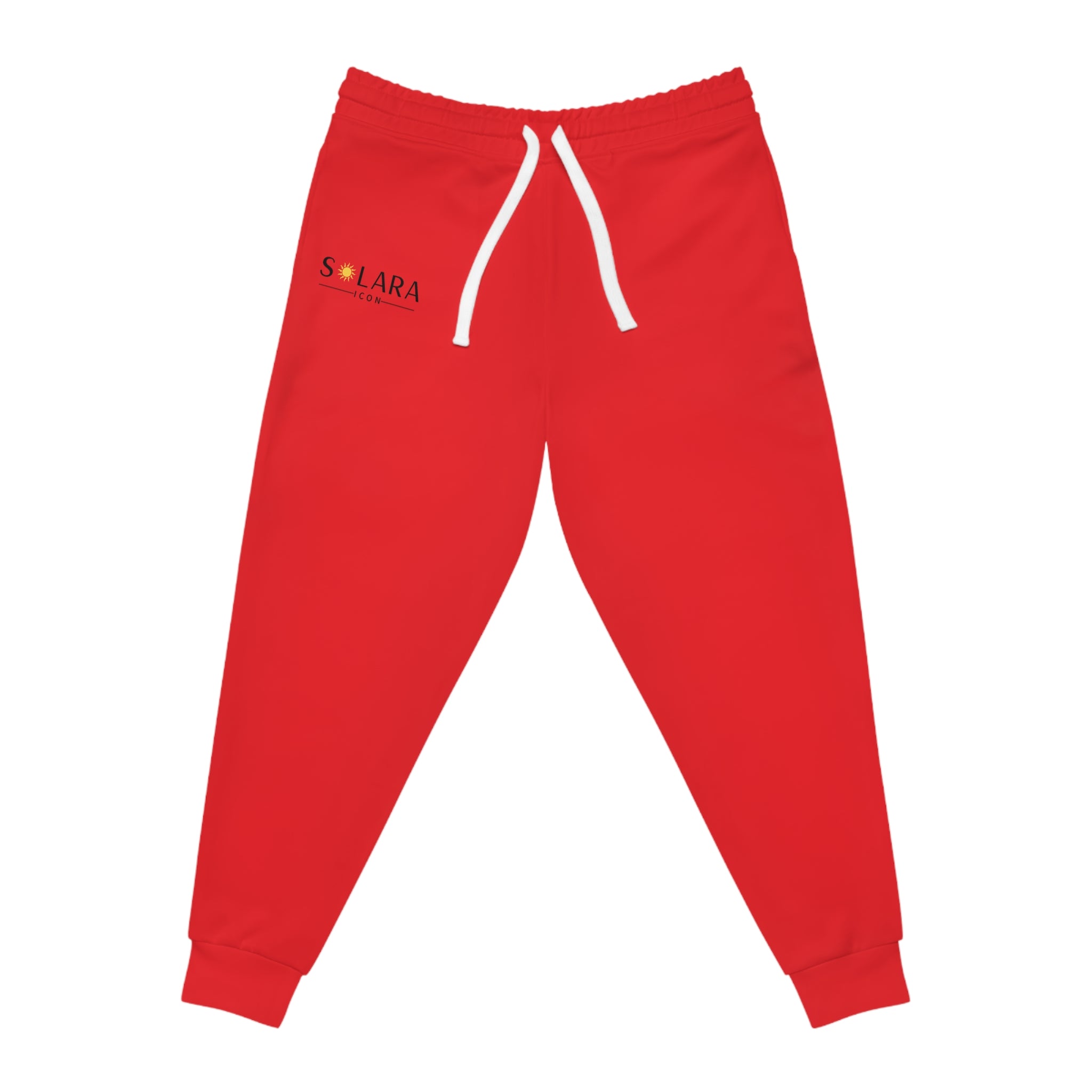 Solara Icon-Bold Red Athletic Joggers, Unisex Activewear, Fitness Apparel, Casual Lounge Pants,