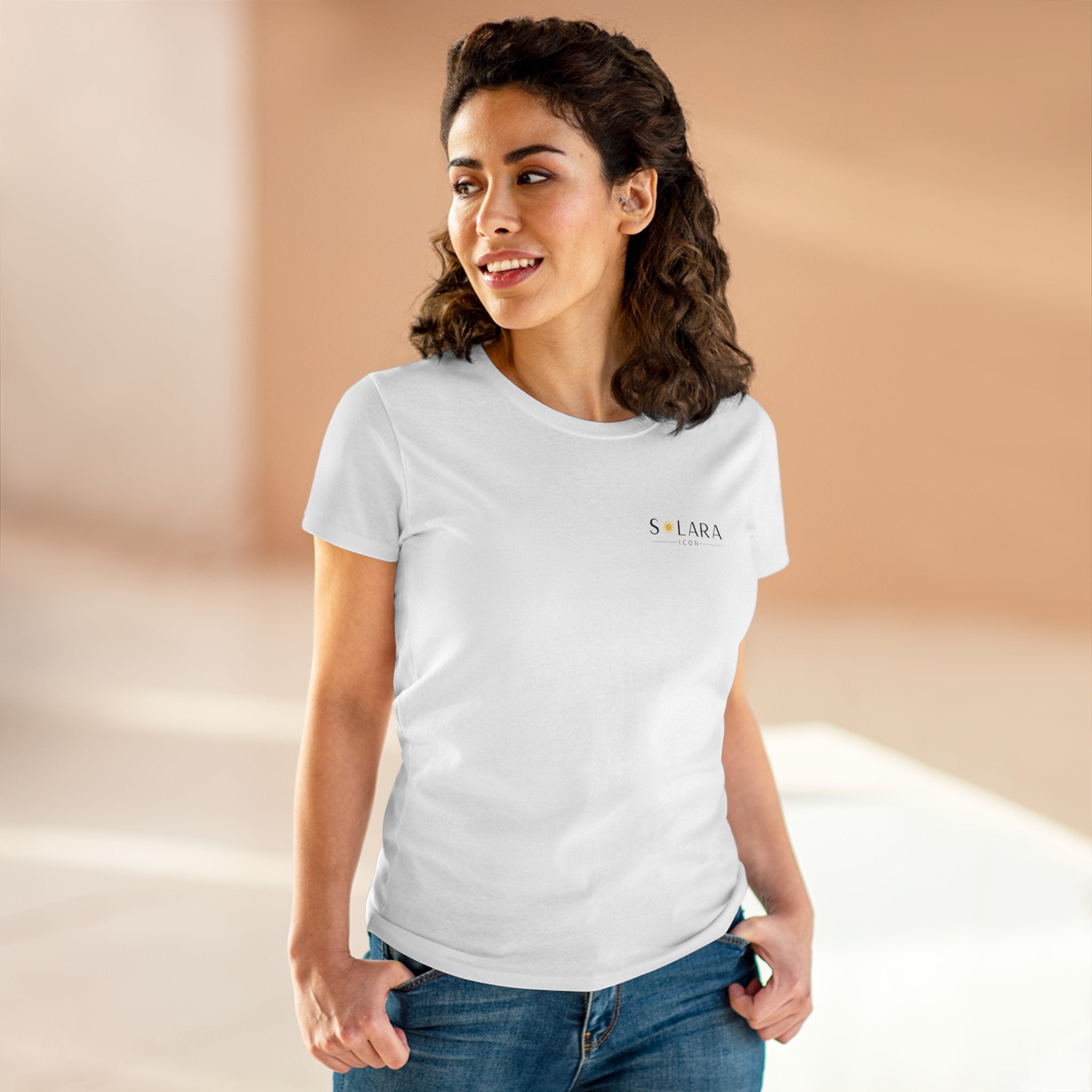 Solar Inspired Women's Midweight Cotton Tee, Casual Tee,Gift for Her, Everyday Wear,