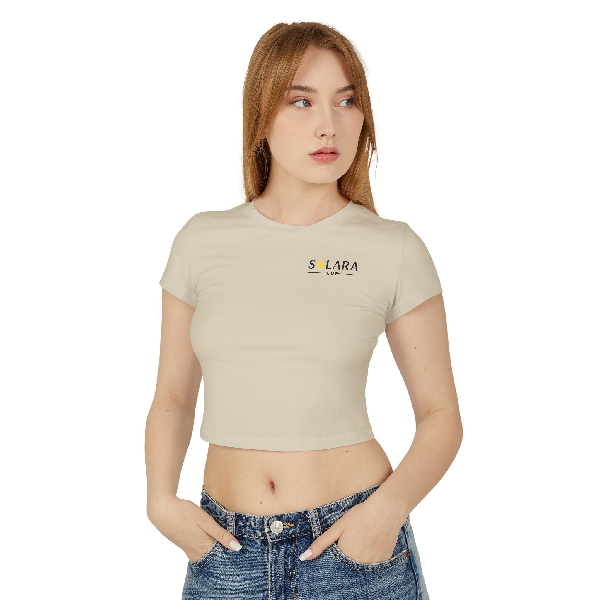 Solar Graphic Women's Baby Tee, Cute Crop Top for Summer, Casual Outfit, Gift for Her, Comfortable Everyday Wear
