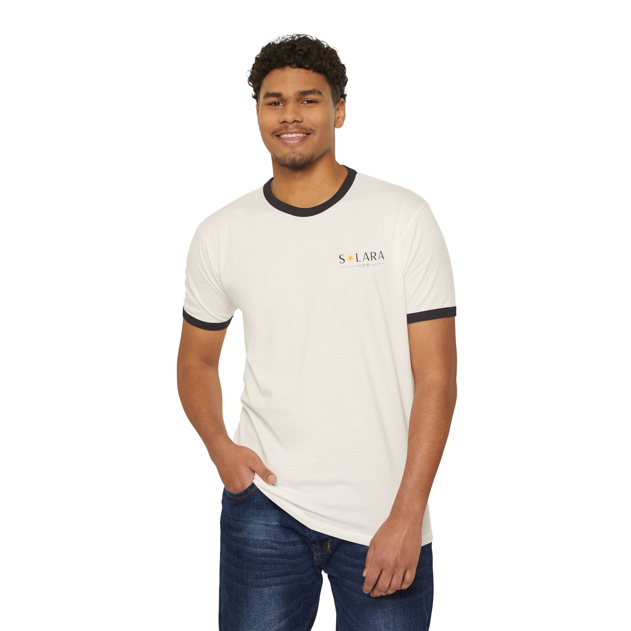 Solara Icon-Vintage Style Unisex Ringer T-Shirt - Casual Apparel for Everyday Wear, Gift for Birthdays, Summer Outings,