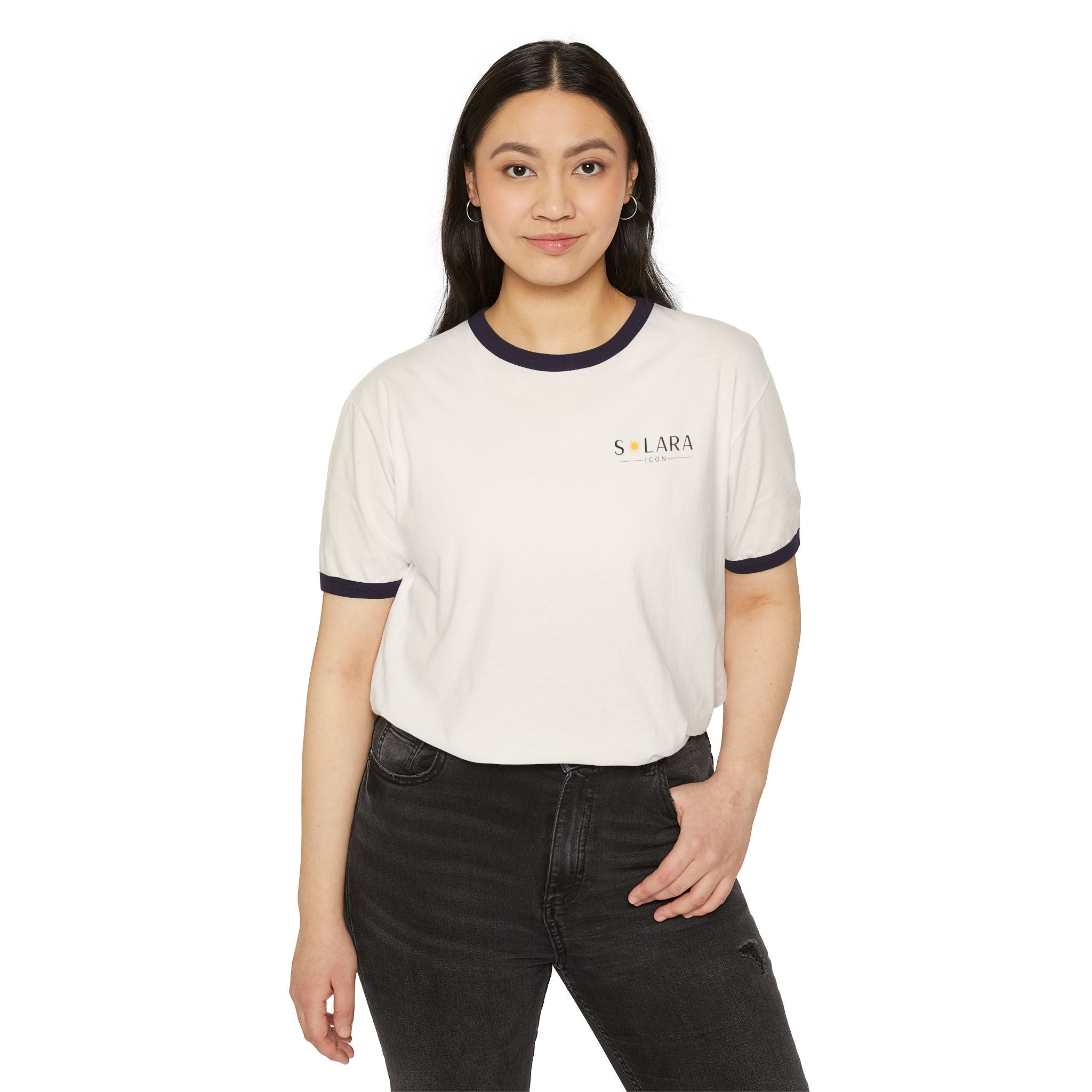 Solara Icon-Vintage Style Unisex Ringer T-Shirt - Casual Apparel for Everyday Wear, Gift for Birthdays, Summer Outings,