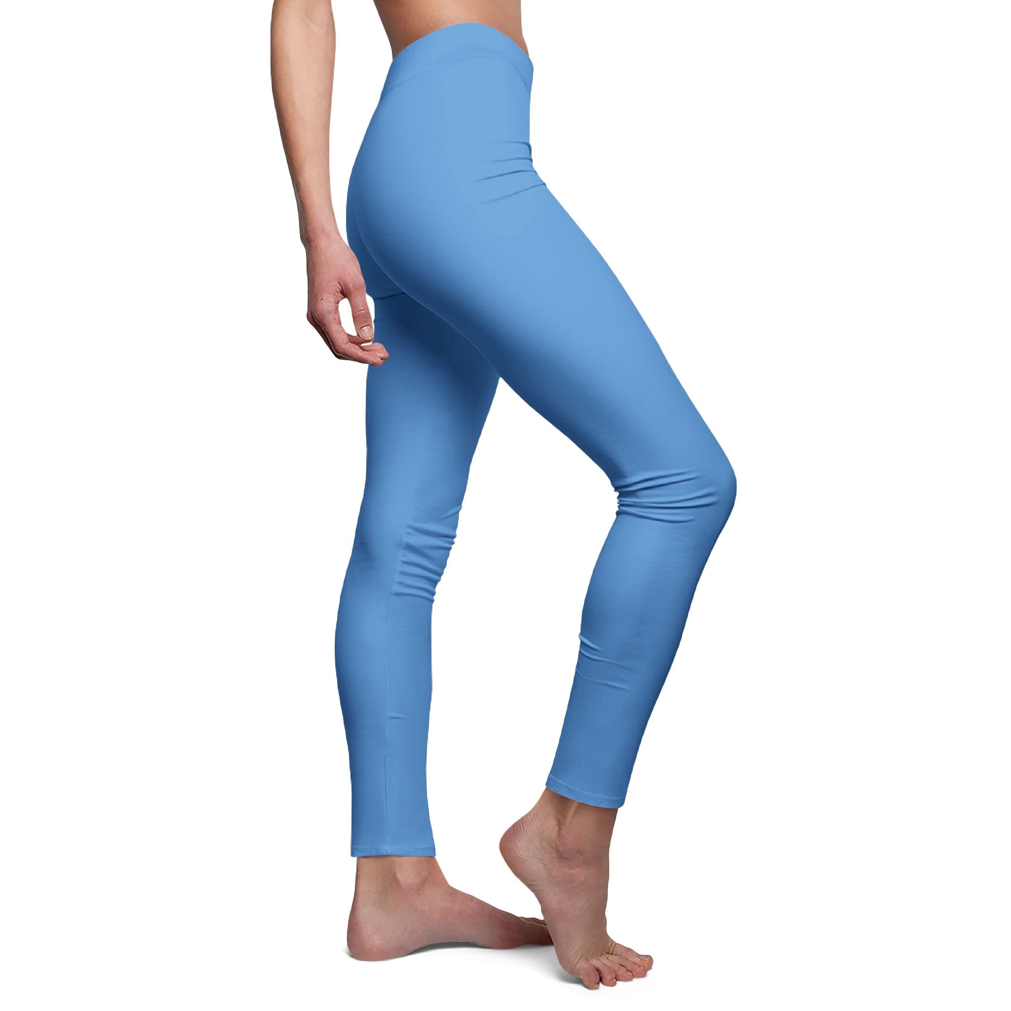Solara Icon-Blue Mid-Rise Leggings for Yoga and Casual Wear, Comfortable Activewear, Women's Fitness Leggings,
