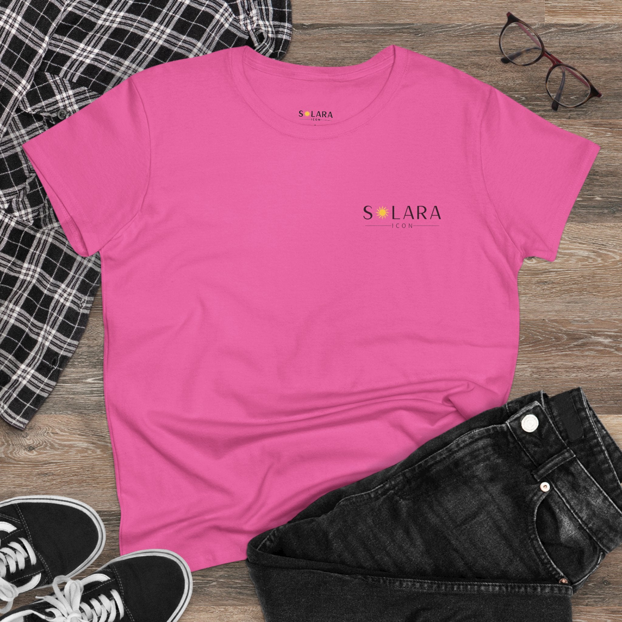 Solar Inspired Women's Midweight Cotton Tee, Casual Tee,Gift for Her, Everyday Wear,