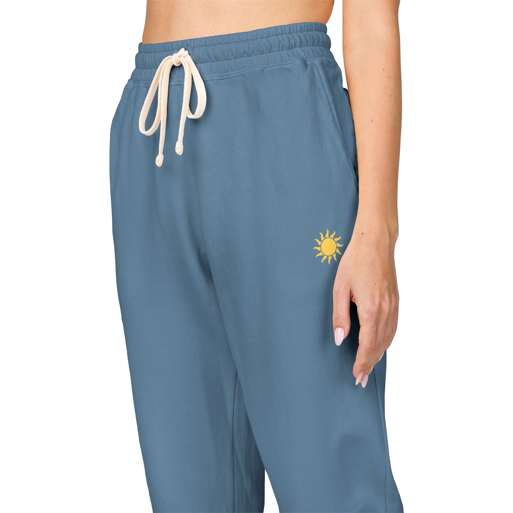 Sunshine Unisex Garment-Dyed Fleece Sweatpants | Cozy Loungewear, Comfy Pants, Casual Outfits, Gift for Her,