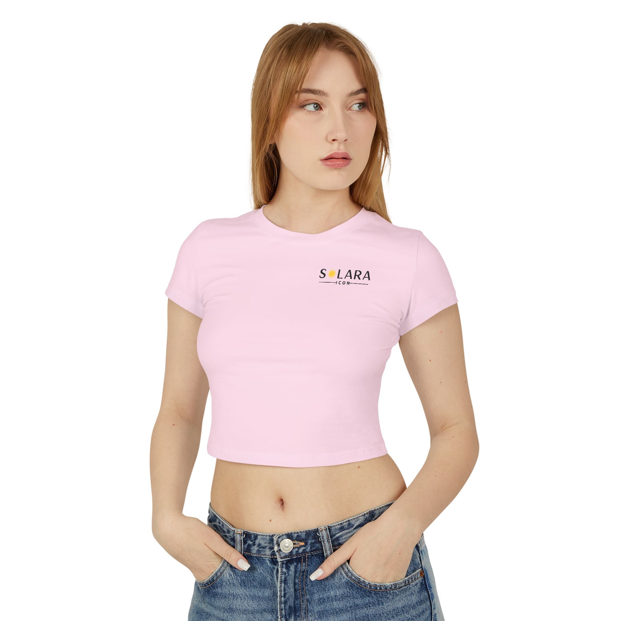Solar Graphic Women's Baby Tee, Cute Crop Top for Summer, Casual Outfit, Gift for Her, Comfortable Everyday Wear