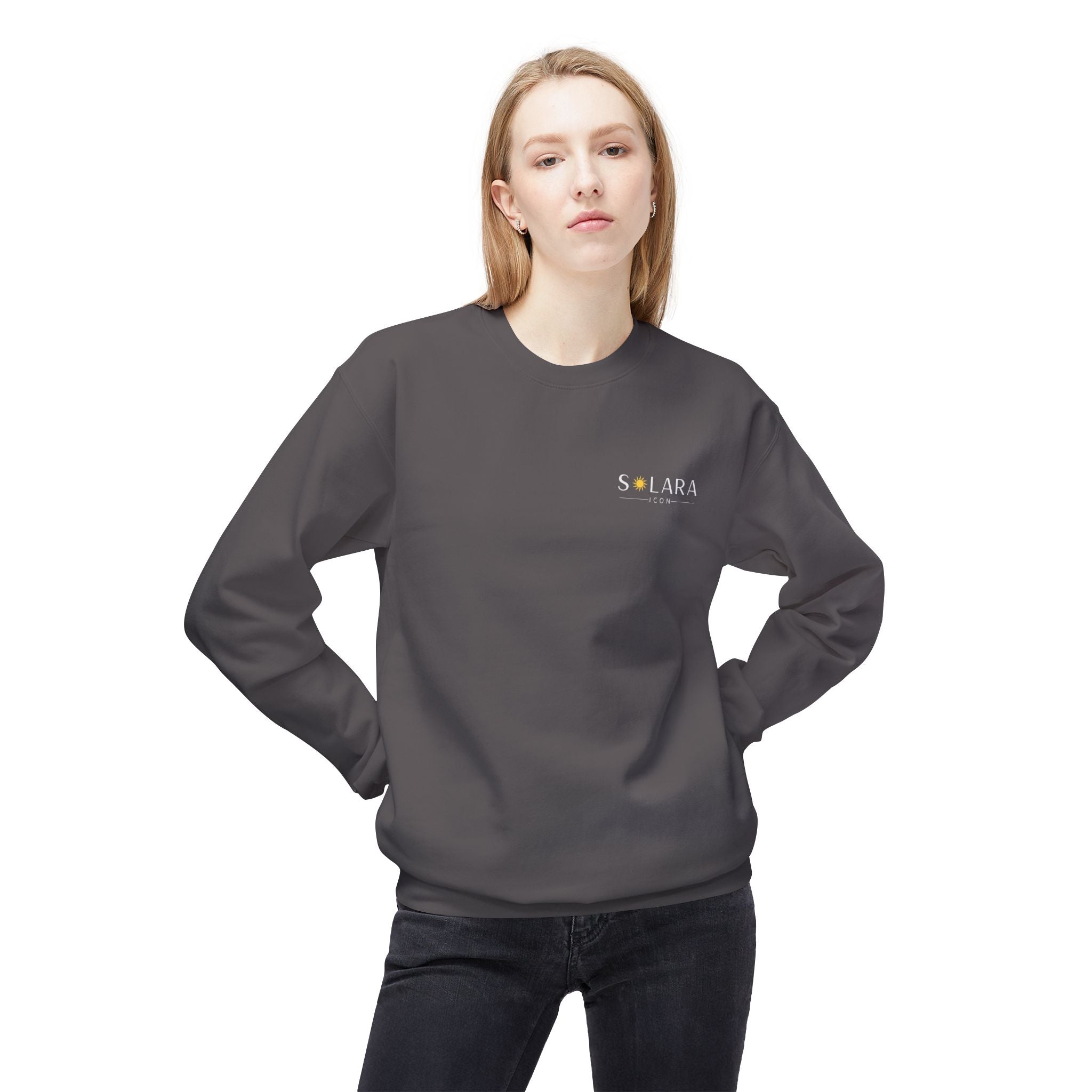 Solara Icon-Cozy Unisex Fleece Sweatshirt | Perfect for Casual Days, Gifts for Friends, to Wear on Holidays,