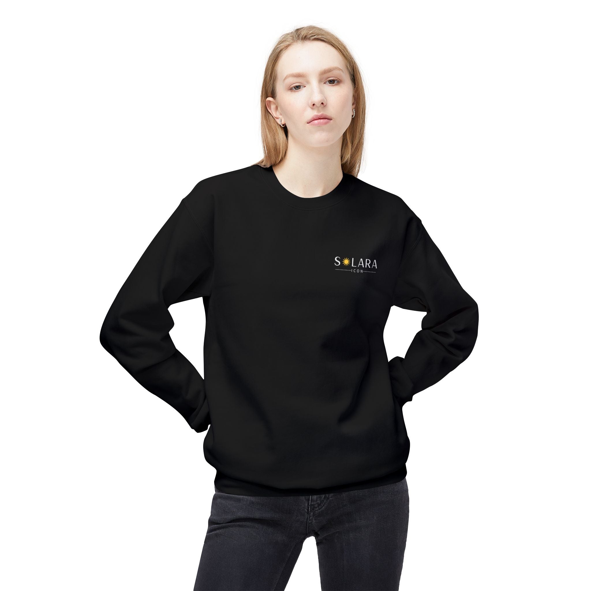 Solara Icon-Cozy Unisex Fleece Sweatshirt | Perfect for Casual Days, Gifts for Friends, to Wear on Holidays,