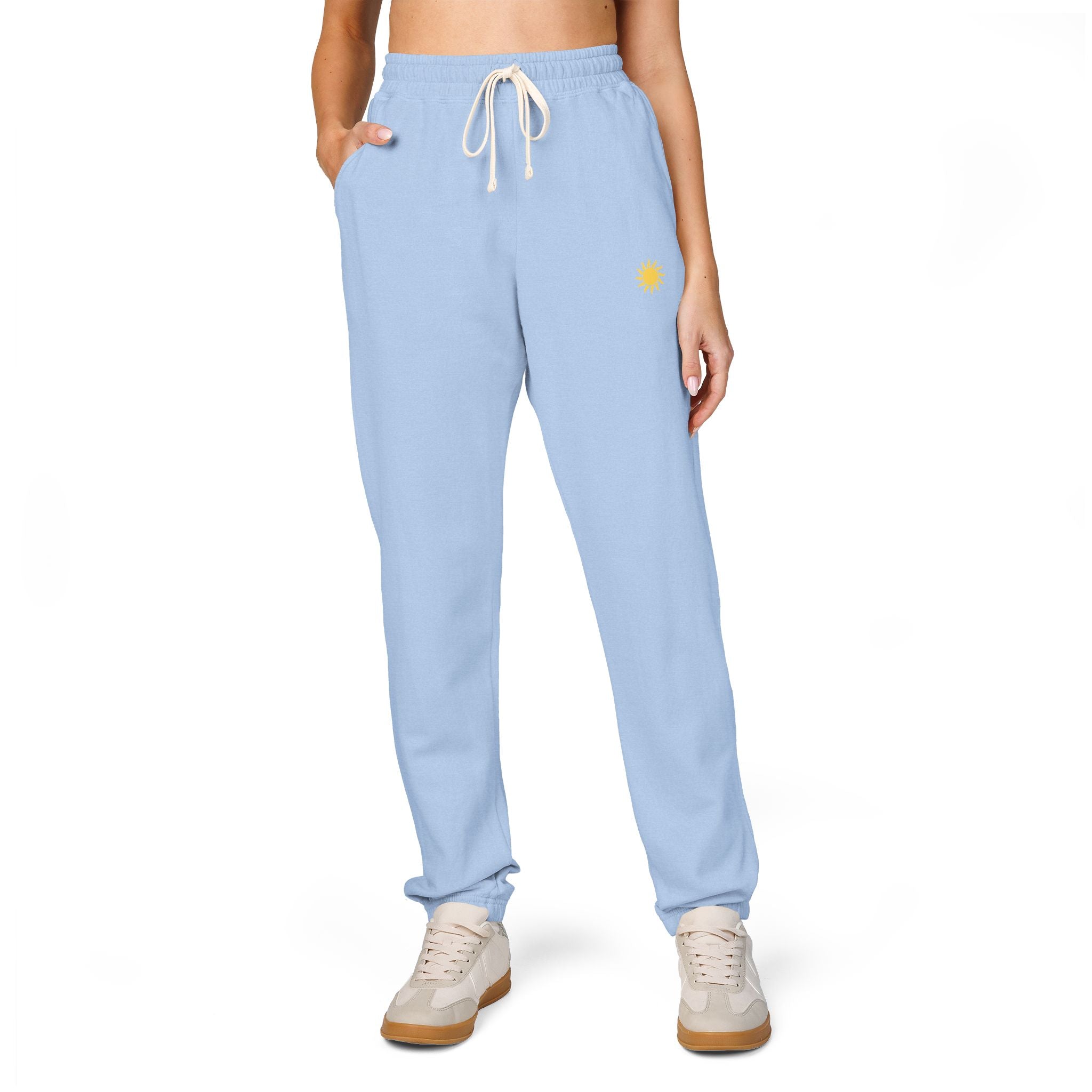 Sunshine Unisex Garment-Dyed Fleece Sweatpants | Cozy Loungewear, Comfy Pants, Casual Outfits, Gift for Her,
