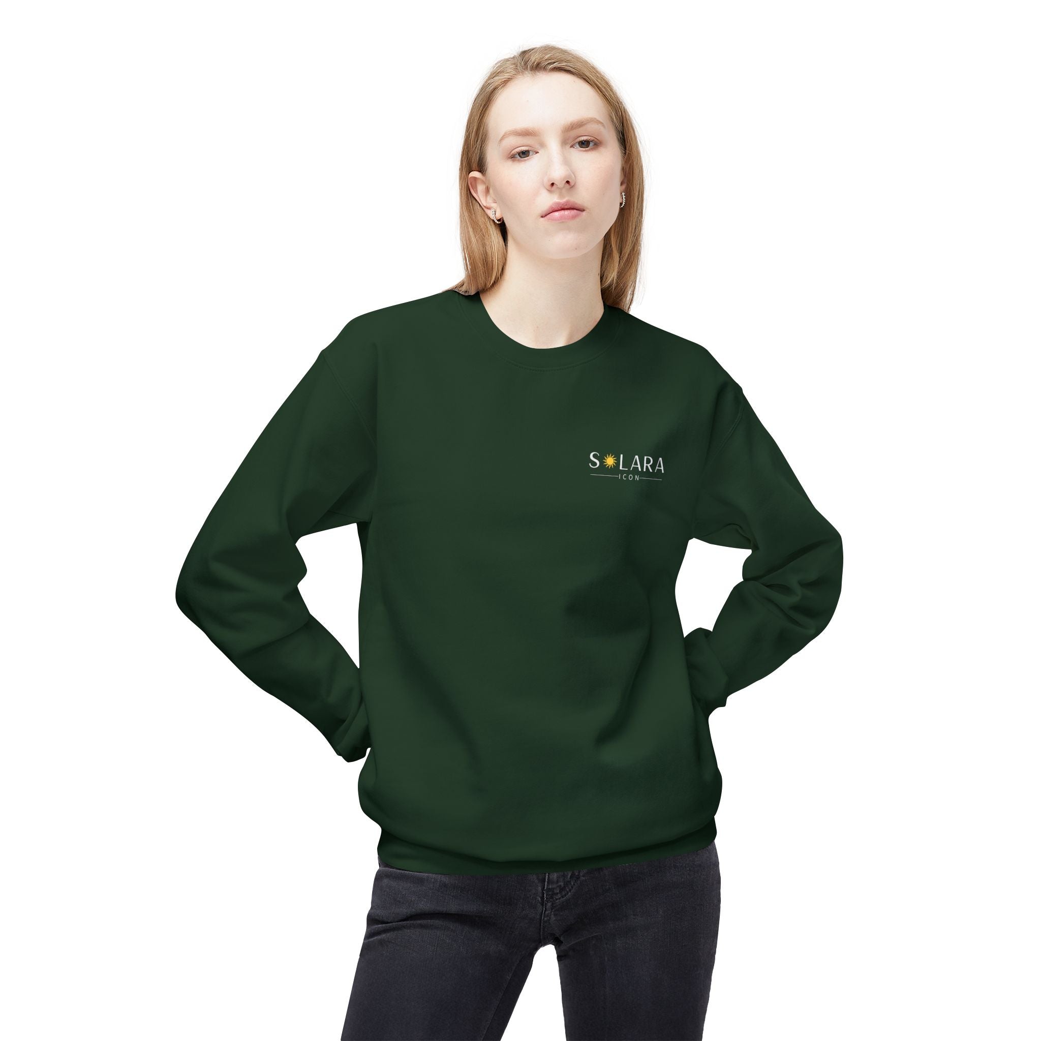 Solara Icon-Cozy Unisex Fleece Sweatshirt | Perfect for Casual Days, Gifts for Friends, to Wear on Holidays,