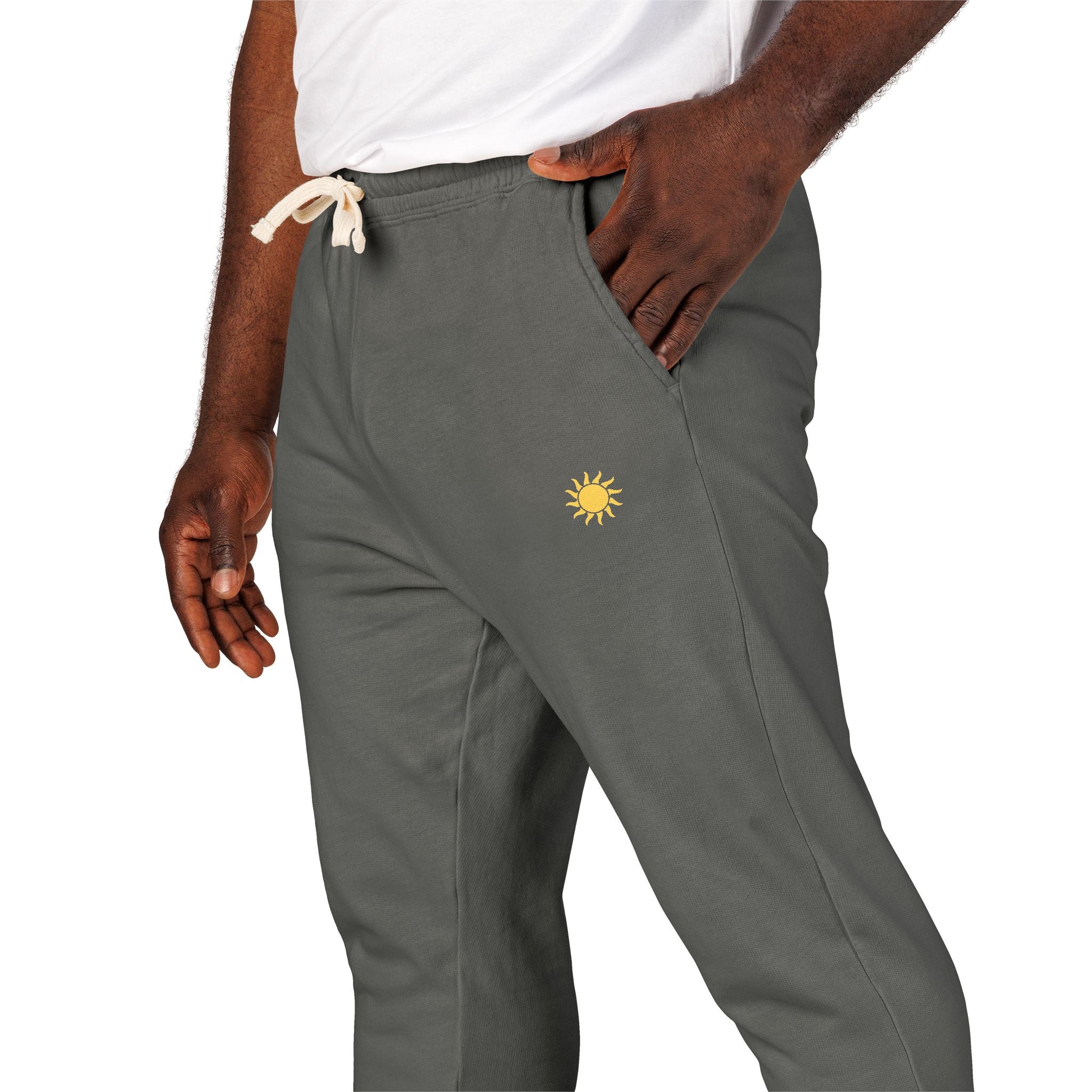 Sunshine Unisex Garment-Dyed Fleece Sweatpants | Cozy Loungewear, Comfy Pants, Casual Outfits, Gift for Her,