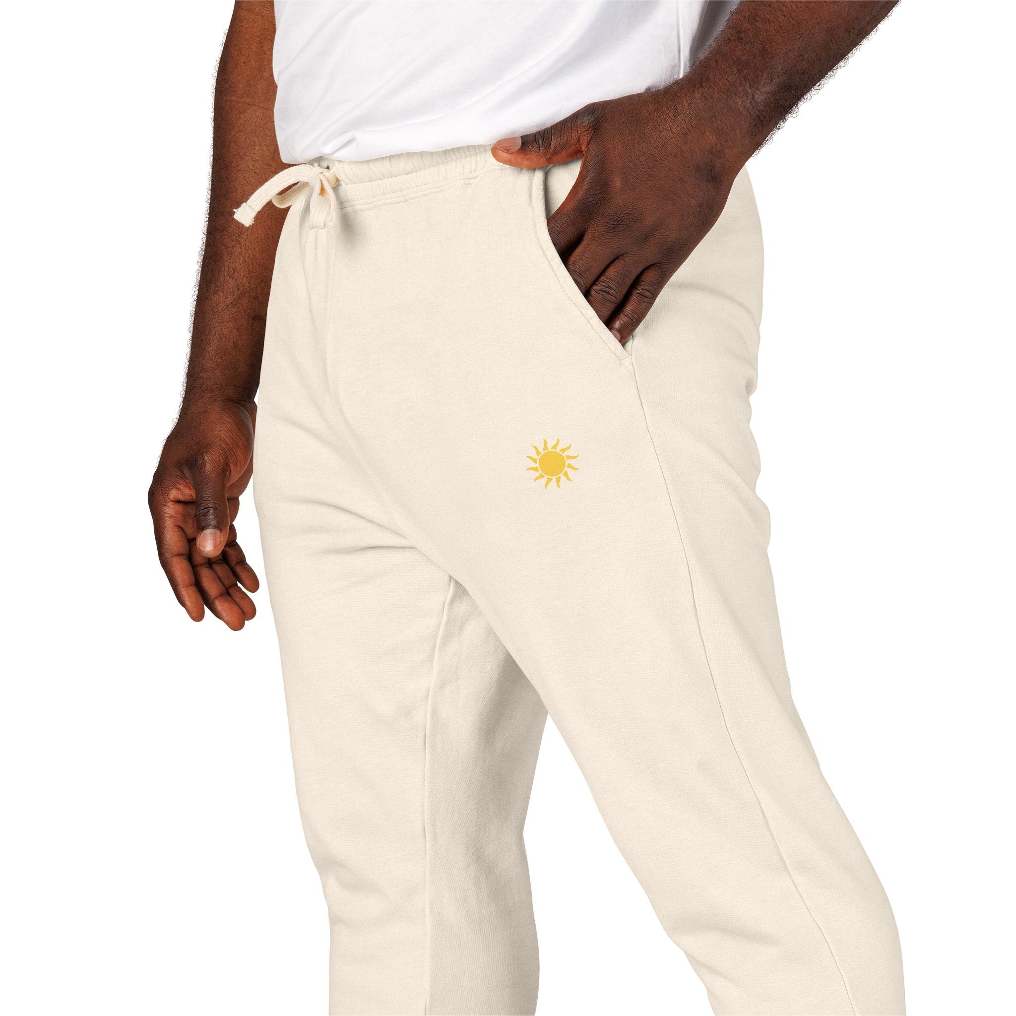 Sunshine Unisex Garment-Dyed Fleece Sweatpants | Cozy Loungewear, Comfy Pants, Casual Outfits, Gift for Her,