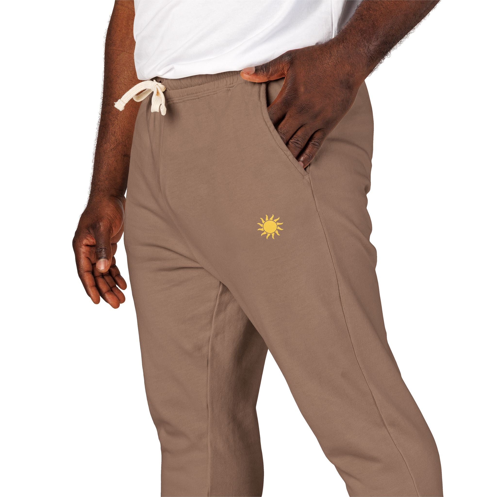Sunshine Unisex Garment-Dyed Fleece Sweatpants | Cozy Loungewear, Comfy Pants, Casual Outfits, Gift for Her,