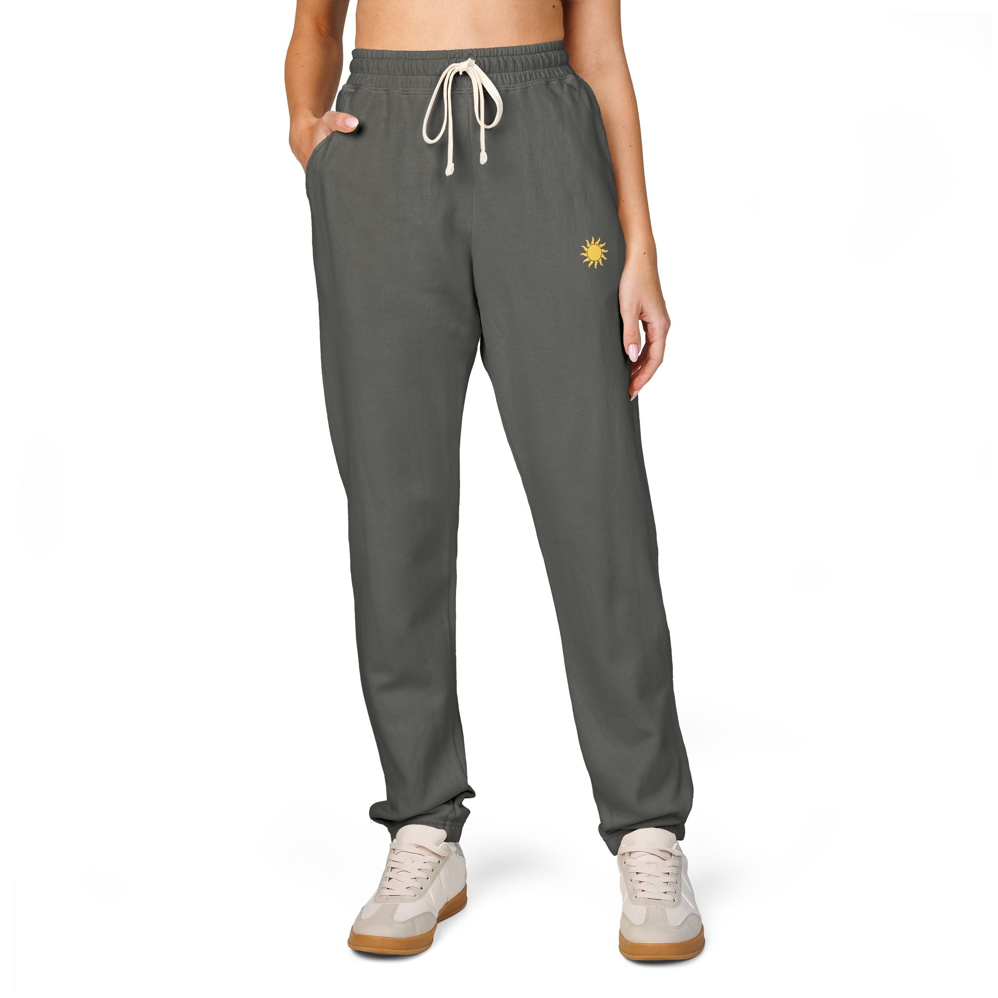 Sunshine Unisex Garment-Dyed Fleece Sweatpants | Cozy Loungewear, Comfy Pants, Casual Outfits, Gift for Her,