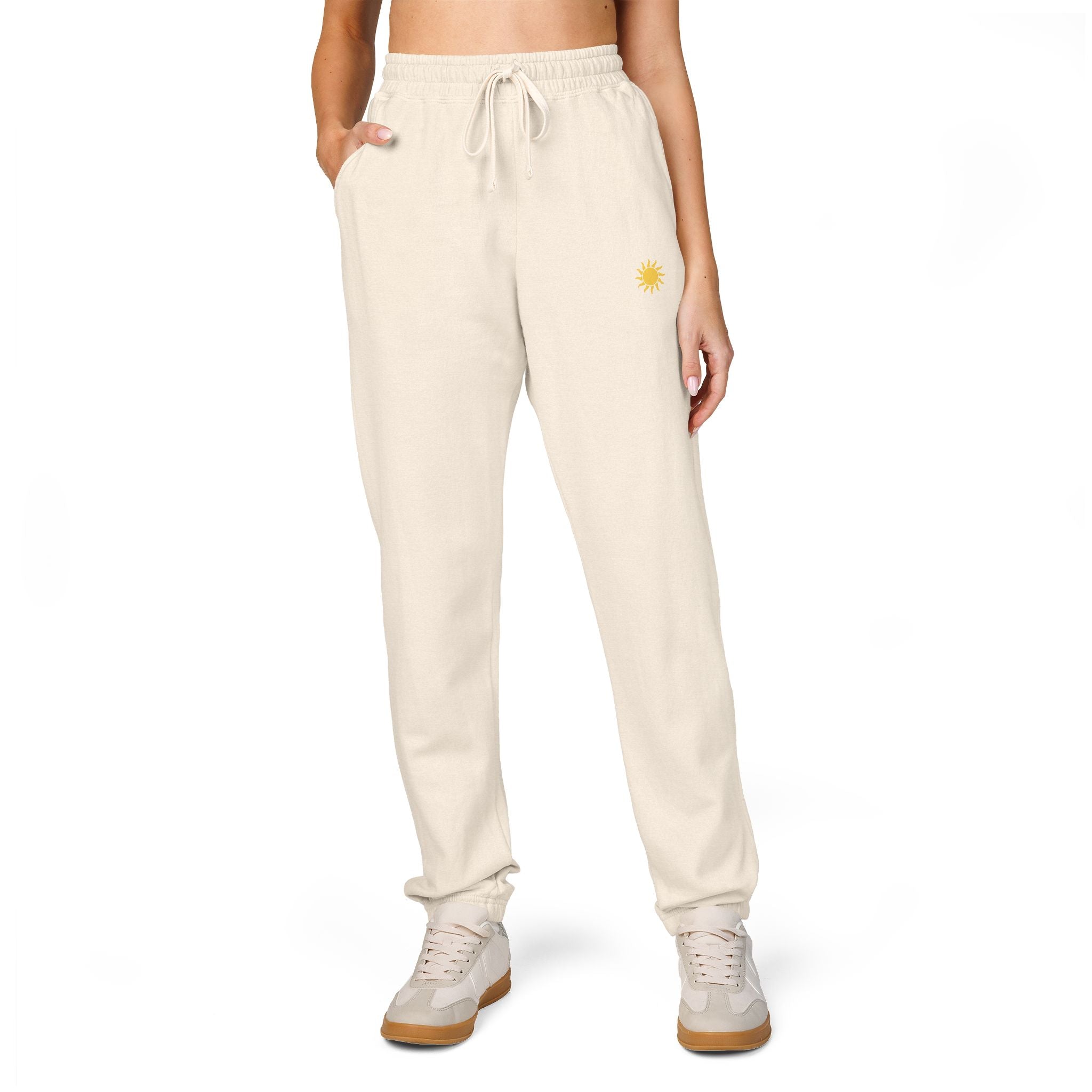 Sunshine Unisex Garment-Dyed Fleece Sweatpants | Cozy Loungewear, Comfy Pants, Casual Outfits, Gift for Her,