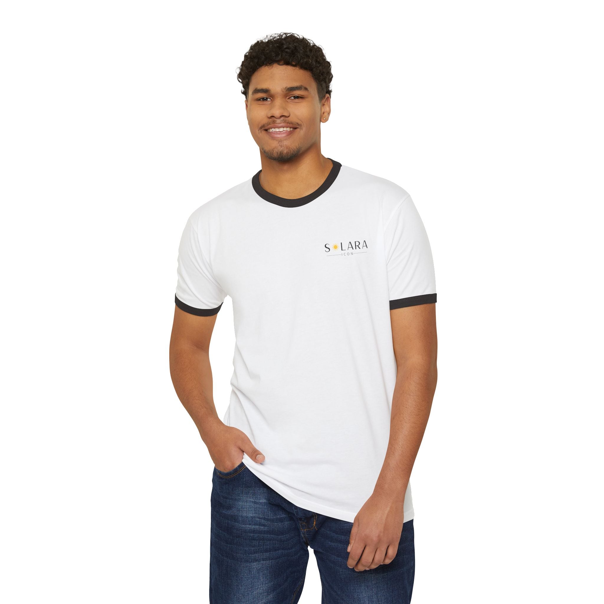 Solara Icon-Vintage Style Unisex Ringer T-Shirt - Casual Apparel for Everyday Wear, Gift for Birthdays, Summer Outings,