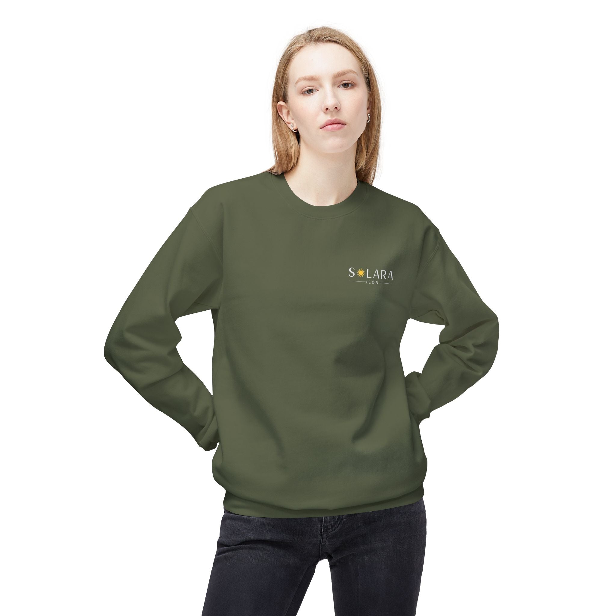 Solara Icon-Cozy Unisex Fleece Sweatshirt | Perfect for Casual Days, Gifts for Friends, to Wear on Holidays,