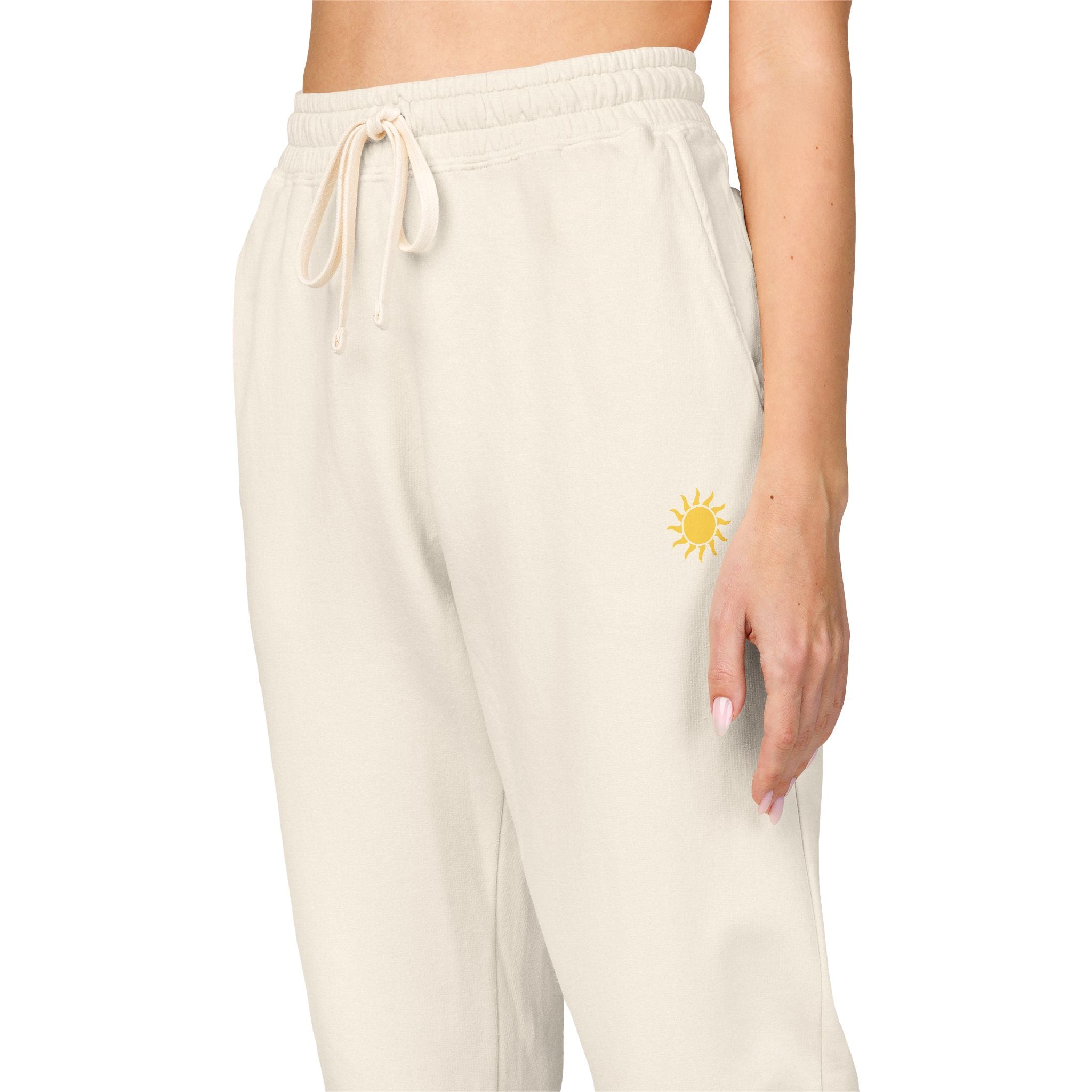 Sunshine Unisex Garment-Dyed Fleece Sweatpants | Cozy Loungewear, Comfy Pants, Casual Outfits, Gift for Her,